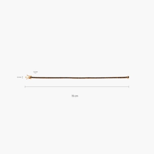Bransoletka tenisowa Luminy 3,0mm: złota, czarne diamenty